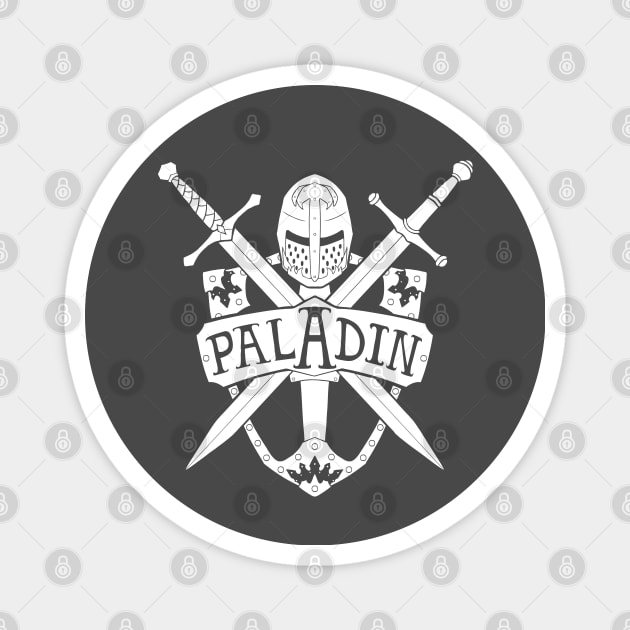 Paladin Class - White Design Magnet by CliffeArts